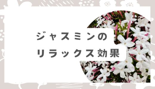 【ジャスミンのリラックス効果】ストレス解消に効果的な香りの秘密